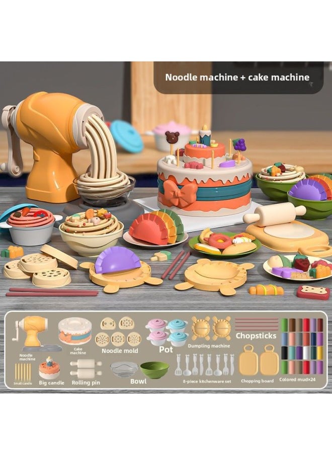 Generic - Ice Cream Clay Noodle Machine Plasticine Tool Mold Set Clay Kindergarten Girls Kidsren's Toys-Color:❥ ❤ [noodle Maker + Cake Maker] 59-piece Set - Image 1