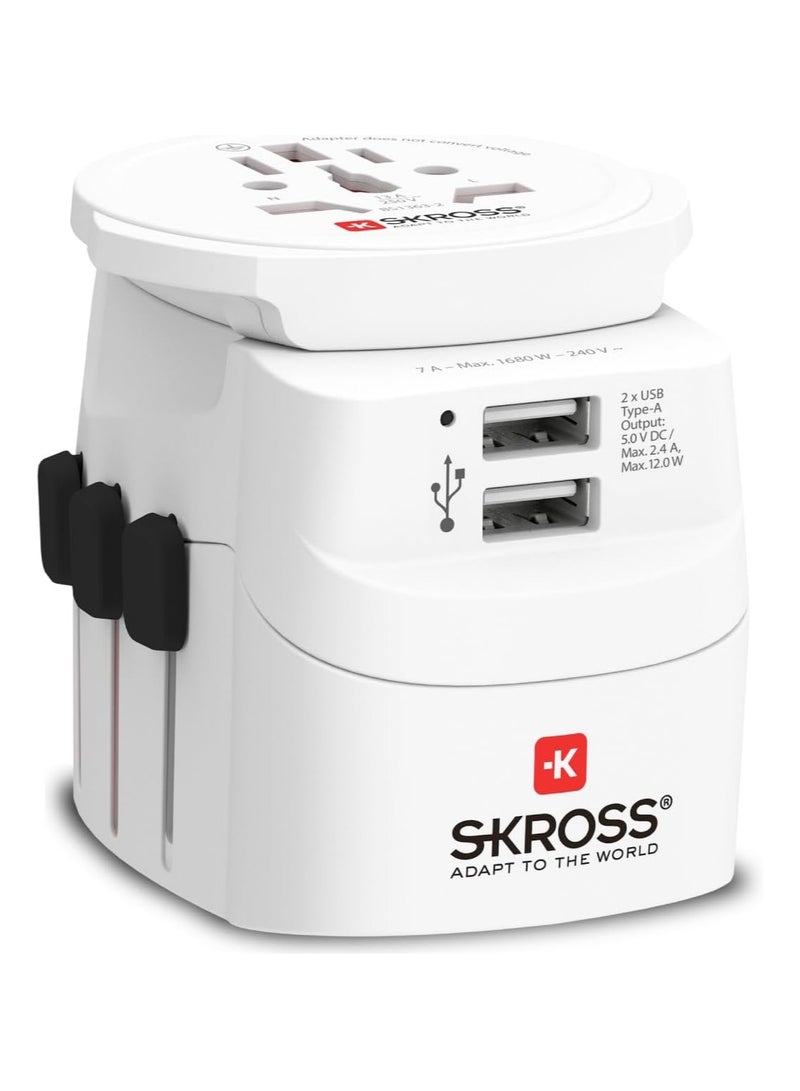 SKROSS 1302470 PRO Light USB - World (2xA) Multiadapters with USB-white - Image 2