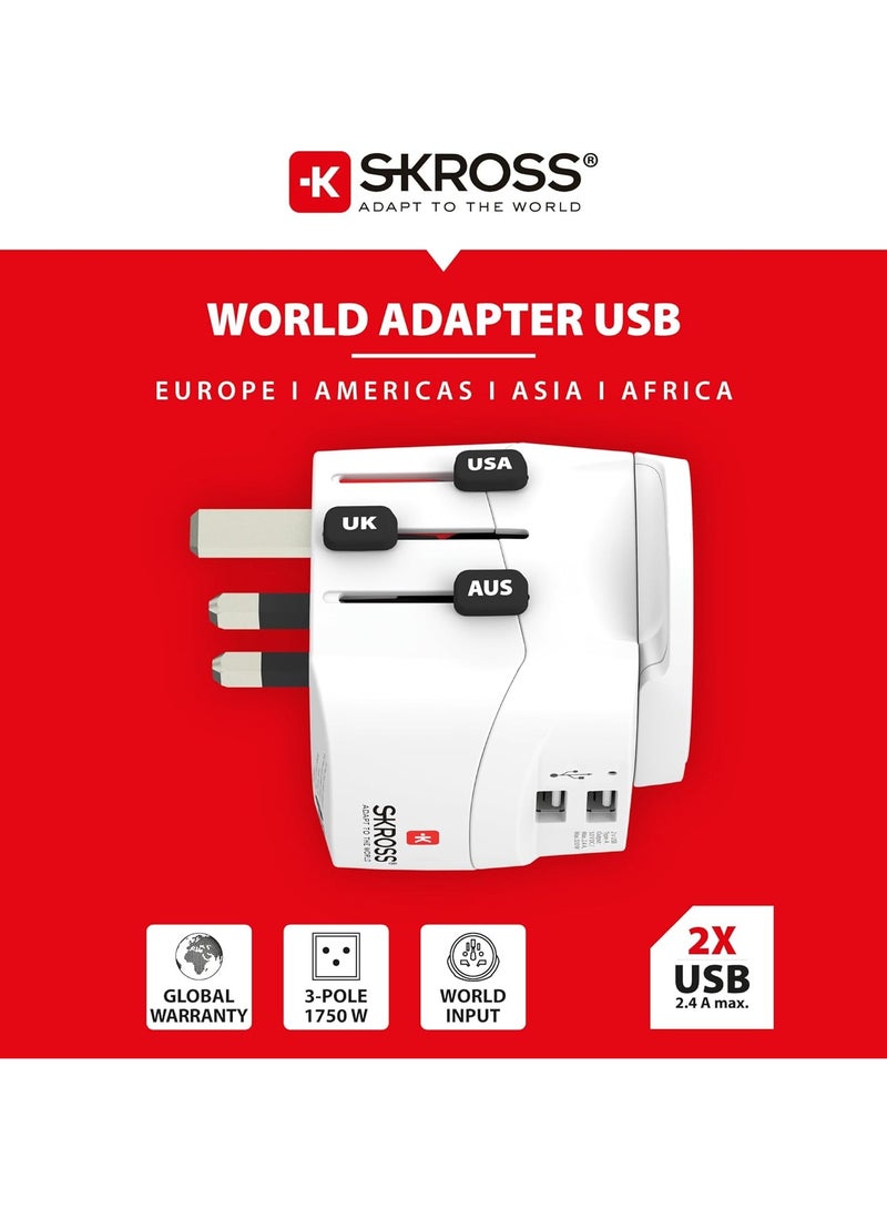 SKROSS 1302470 PRO Light USB - World (2xA) Multiadapters with USB-white - Image 5