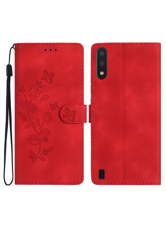 S-TOP Case For Samsung Galaxy A10 / M10 Flower Butterfly Embossing Pattern Leather Phone Case - Image 1