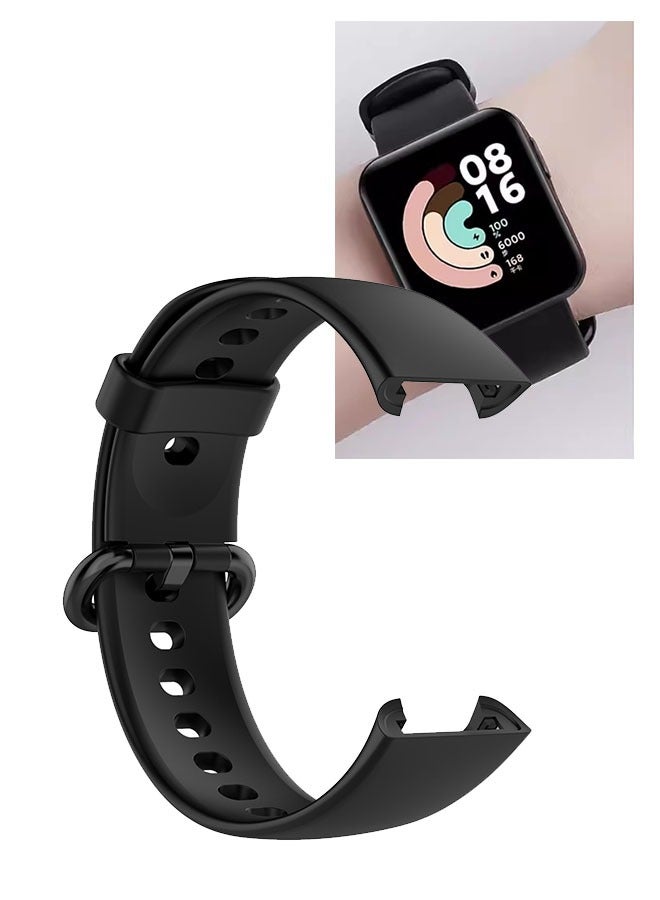 Watch Strap for Xiaomi Mi Watch Black, Lightweight Adjustable Smart Watch, Silicone Strap, Redmi - Image 1
