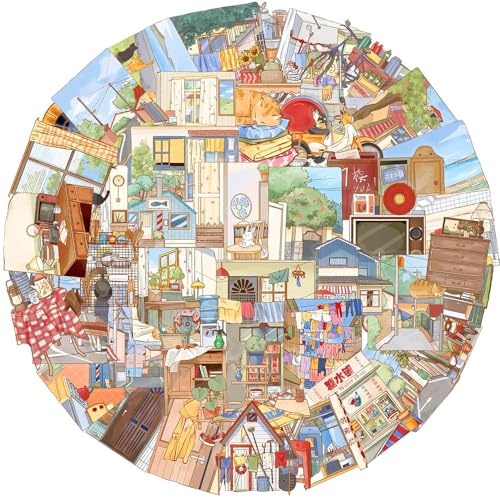 Qianshan 50Pcs Vintage StickersWaterproof Transparent PET Aesthetic Decorative Sticker Scrapbooking Supplies for Adult Card Making Letters Planner Journaling Junk Journal DIY Water Bottles Art CraftScene - Image 1
