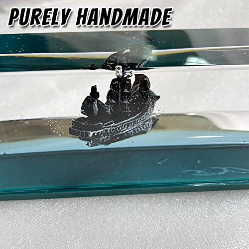Honsheng Unsinkable Black Pearl Pirate Simulator Toy Wavey Boat in a Box Liquid Wave Cruise Fluid Ship Decoration Ornament for Car Decoration Paperweight Desk Toy Gifts - Image 4