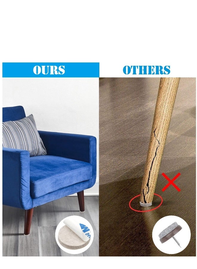 90pcs Furniture Pads Floor Protectors, Self Adhesive Felt Chair Leg Protectors 25mm,5mm Thick Anti Scratch Felt Pads Furniture Feet Pads for Chair, Table, Wardrobe, Sofa - Image 2