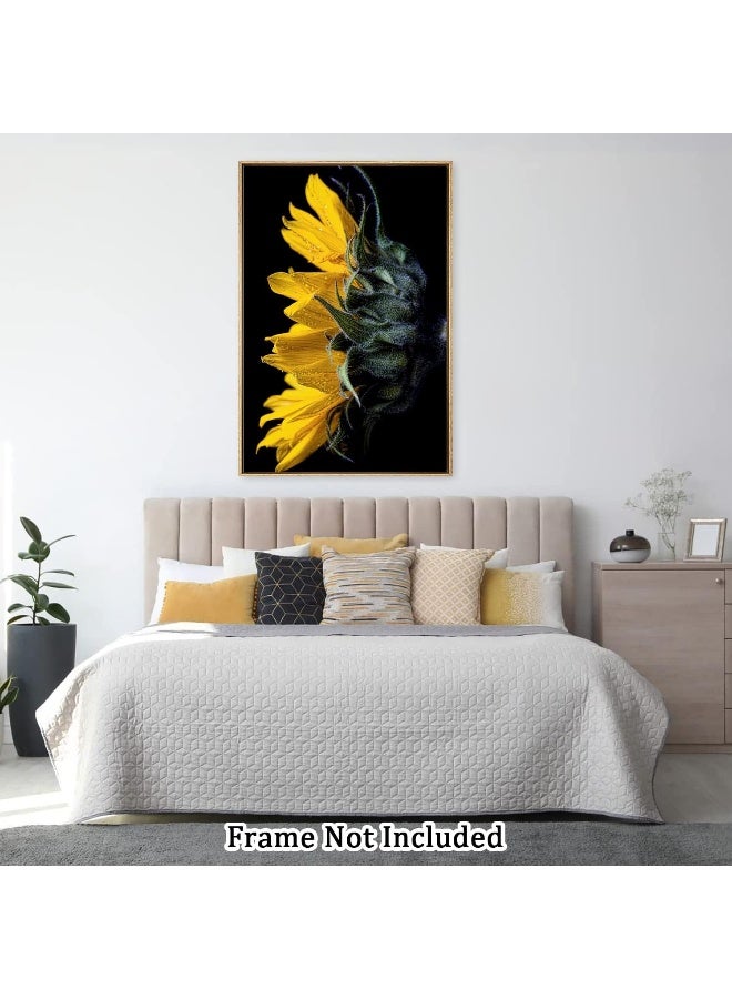 Home Trove Canvas Prints Wall Art For Home and Office Wall Decoration Sunflower Side View Canvas Artwork Print Painting Picture Flower Modern Abstract Unframe Wall Art for Living Room Bedroom Kitchen 20x30inch  - Image 3