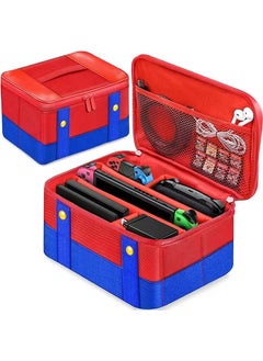Jourvent Hard Switch Case Compatible with Nintendo Switch and Switch OLED Model, Full Protection Hard Switch Carrying Case High-Capacity Travel Bag fit Switch Console Pro Controller Accessories Red  - Image 1
