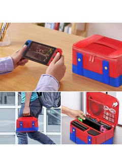 Jourvent Hard Switch Case Compatible with Nintendo Switch and Switch OLED Model, Full Protection Hard Switch Carrying Case High-Capacity Travel Bag fit Switch Console Pro Controller Accessories Red  - Image 2