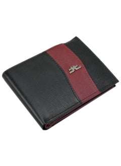 Genuine Leather Hand-Crafted Wallet For Men Fourfold Leather Wallet Mean's Stylish Wallet, Wallet For Men'slim Larger Capacity Wallet For Men - Black & Maroon Fourfold Wallet For Men