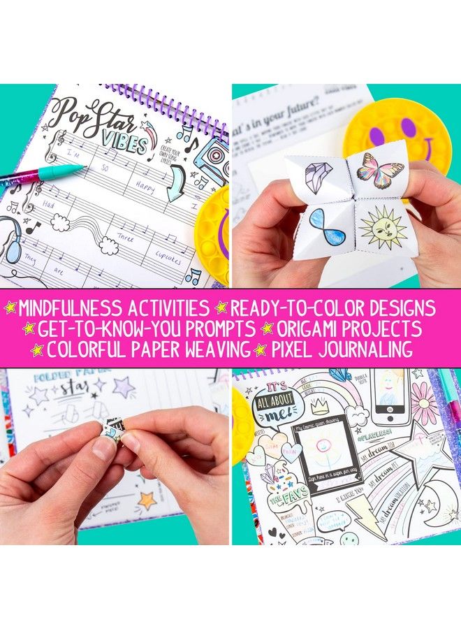 Just My Style Pop & Color Sketchbook Creative Fidget Sketchbook And Pen Set Great Weekend Activity Includes Cute Puffy Stickers & Mindfulness Activity Book For Kids Ages 6 7 8 9 - Image 4