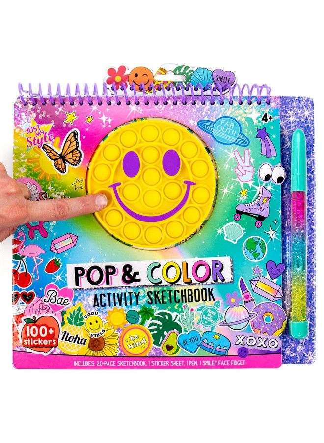Just My Style Pop & Color Sketchbook Creative Fidget Sketchbook And Pen Set Great Weekend Activity Includes Cute Puffy Stickers & Mindfulness Activity Book For Kids Ages 6 7 8 9 - Image 2