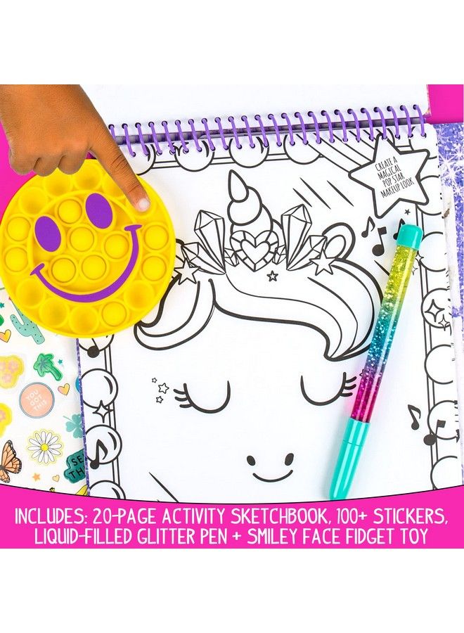 Just My Style Pop & Color Sketchbook Creative Fidget Sketchbook And Pen Set Great Weekend Activity Includes Cute Puffy Stickers & Mindfulness Activity Book For Kids Ages 6 7 8 9 - Image 3