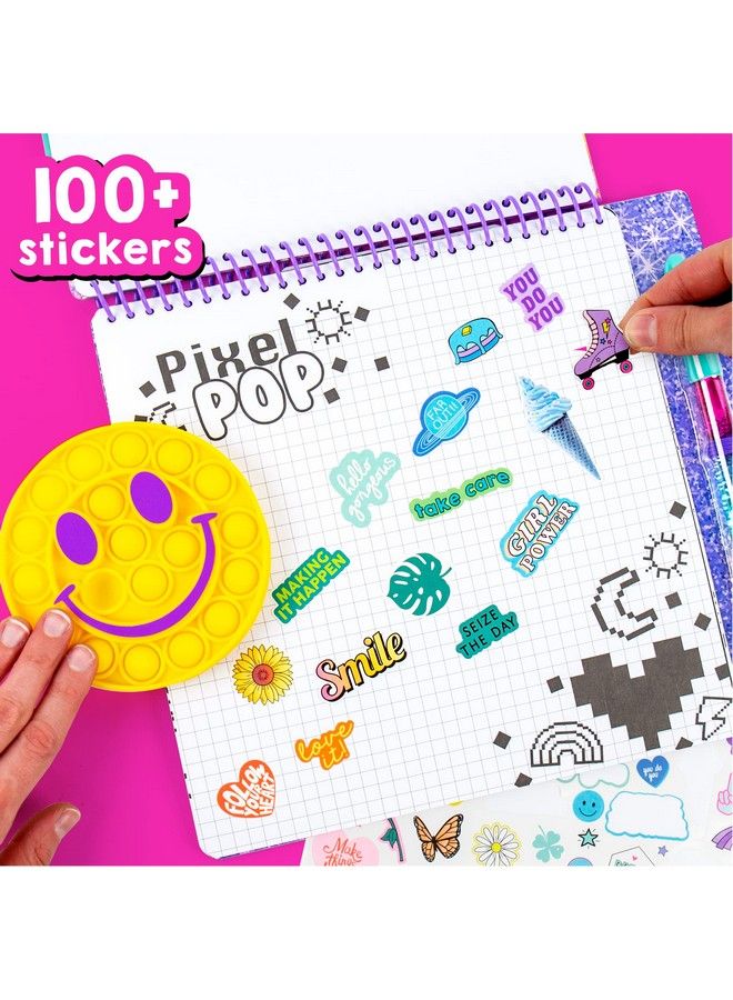 Just My Style Pop & Color Sketchbook Creative Fidget Sketchbook And Pen Set Great Weekend Activity Includes Cute Puffy Stickers & Mindfulness Activity Book For Kids Ages 6 7 8 9 - Image 5