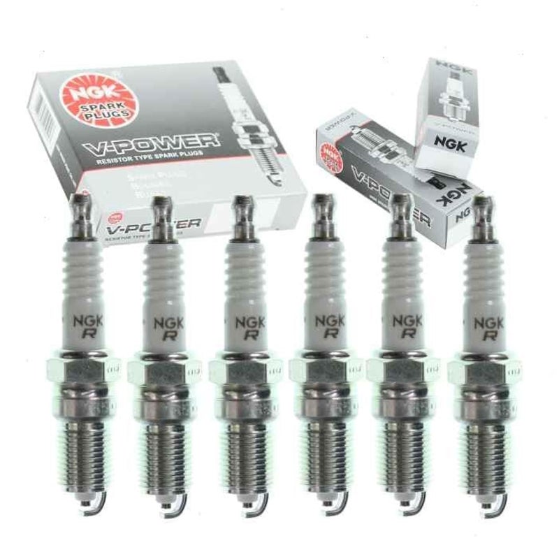 6 pc NGK VPower Spark Plugs compatible with Ford Escape 30L V6 20092012