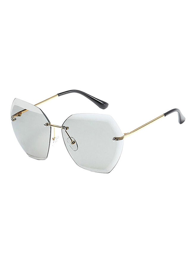 إسكدنيا نظارة شمسية واقية من الأشعة فوق البنفسجية بتصميم غير متناظر لون ذهبي/ رمادي للنساء - Image 1
