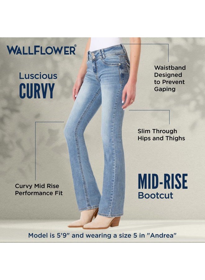 Wallflower Women's Luscious Curvy Bootcut Jeans, Andrea, 3 Long - Image 4