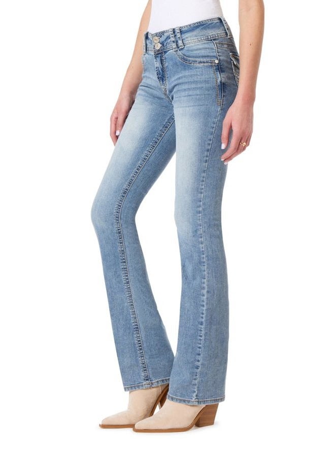 Wallflower Women's Luscious Curvy Bootcut Jeans, Andrea, 3 Long - Image 1