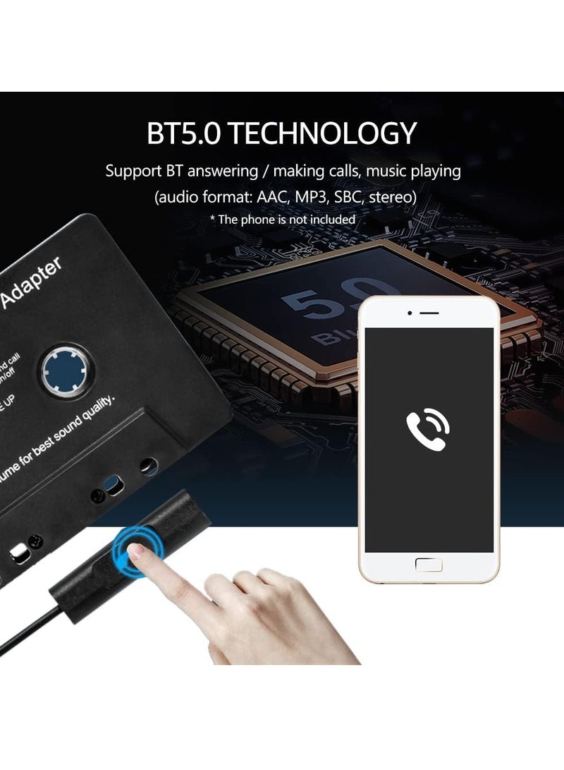 BT Car Tape Adapter,Car Audio Bluetooth Cassette Receiver,Wireless Cassette Auxiliary Adapter for Vehicle,for Home/Car