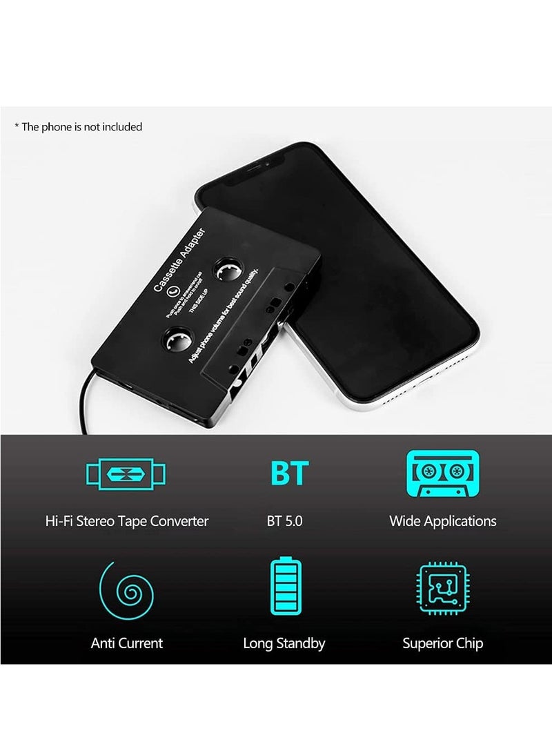 BT Car Tape Adapter,Car Audio Bluetooth Cassette Receiver,Wireless Cassette Auxiliary Adapter for Vehicle,for Home/Car