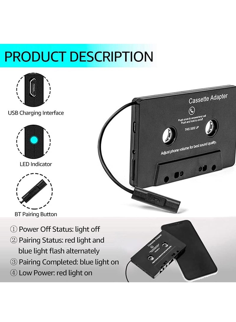 DUNISO BT Car Tape Adapter,Car Audio Bluetooth Cassette Receiver,Wireless Cassette Auxiliary Adapter for Vehicle,for Home/Car  - Image 5