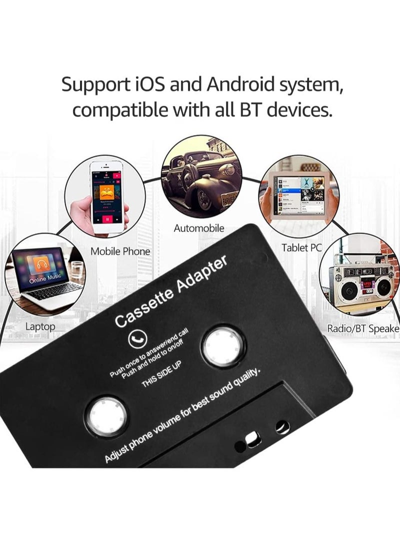 BT Car Tape Adapter,Car Audio Bluetooth Cassette Receiver,Wireless Cassette Auxiliary Adapter for Vehicle,for Home/Car