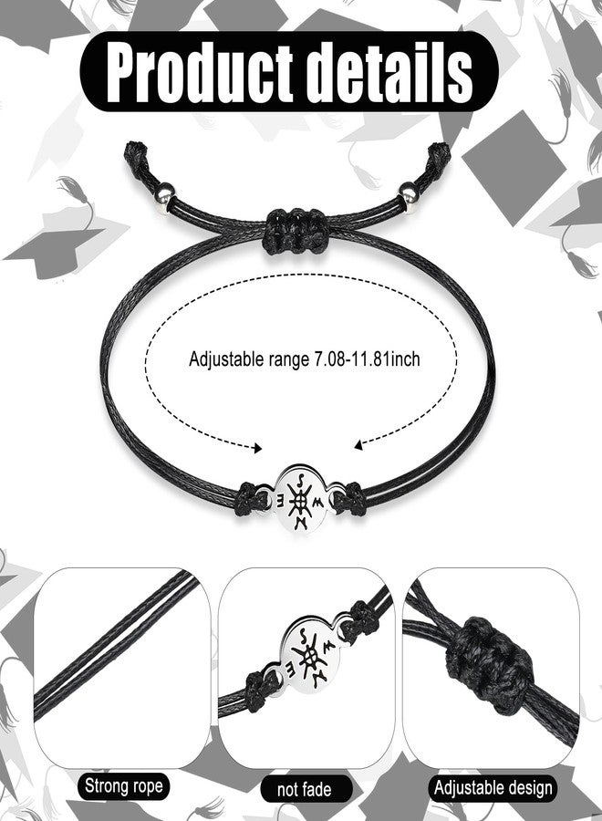 Sureio سوريو 10 قطع هدايا ليلة التخرج لعام 2026 له/لها أساور بوصلة قابلة للتعديل مع بطاقات بركة هدية تخرج 2026 لطالب الجامعة أو المدرسة المتوسطة (بني) - Image 2