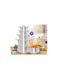 Bright Bright Aluminum Cooking Pot Set 10 pcs  - Image 5