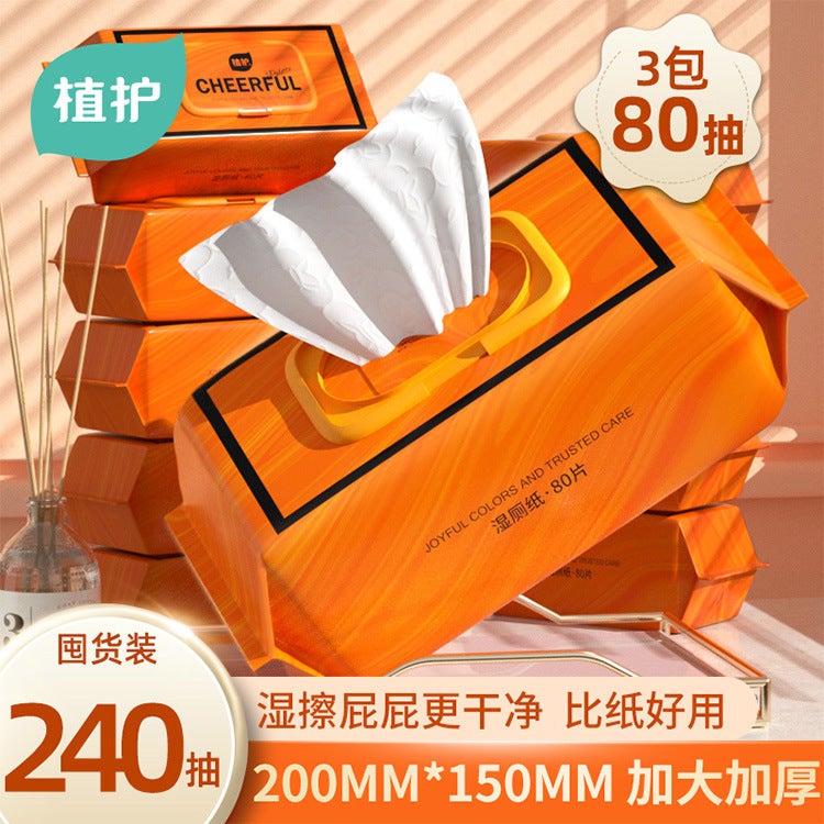 Plant And Protect Wet Toilet Paper 80 Smoke * 3 Packaging Wet Towel Toilet Big Bag Wet Towel Can Be Washed Degradable Wet Towel Paper Factory - Image 2