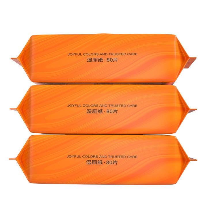 Plant And Protect Wet Toilet Paper 80 Smoke * 3 Packaging Wet Towel Toilet Big Bag Wet Towel Can Be Washed Degradable Wet Towel Paper Factory - Image 1