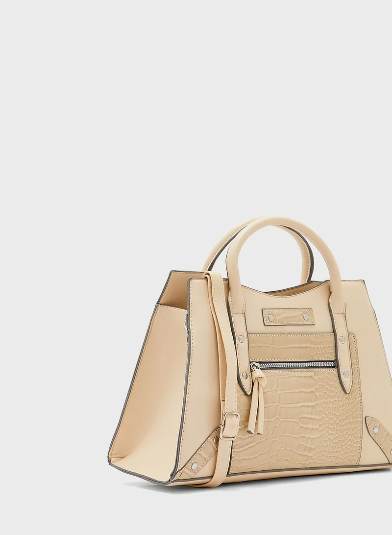ELLA Croc Detail Tote Bag