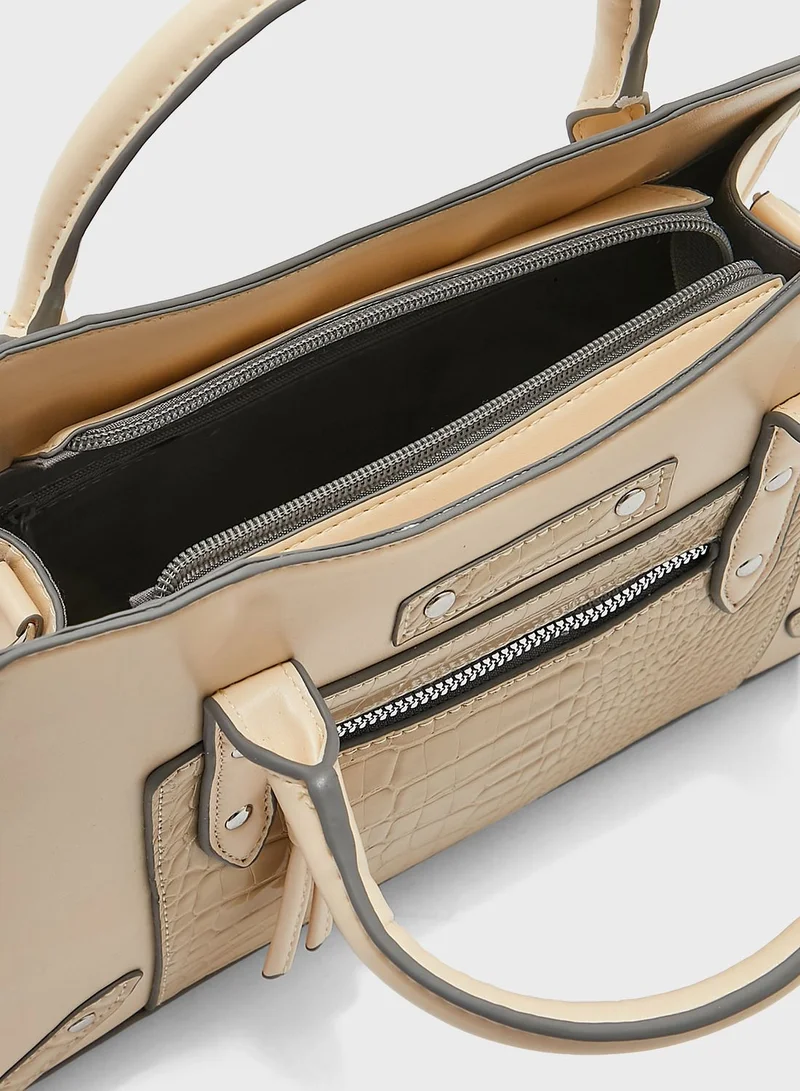 ELLA Croc Detail Tote Bag