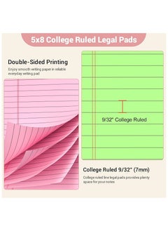 Mintra Mintra Block Note 50 Sheets, Colored Pads 5inx8in, 3 Pack, Lined Note Pads 12.7cmx20.3cm College Ruled  - Image 4