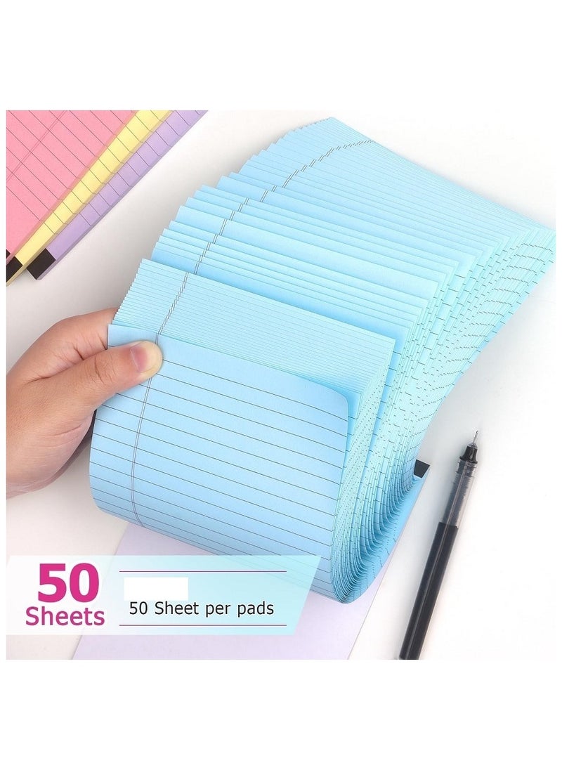 Mintra - Mintra Block Note 50 Sheets, Colored Pads 5inx8in, 3 Pack, Lined Note Pads 12.7cmx20.3cm College Ruled - Image 1