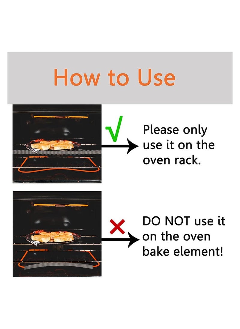 Generic Oven Rack Shields, 4 Pack Heat Resistant Silicone Oven Rack Cover 14 Inches Long Oven Rack Edge Protector, Protect Against Burns and Scars Protector Hot Strip (Grey)  - Image 3