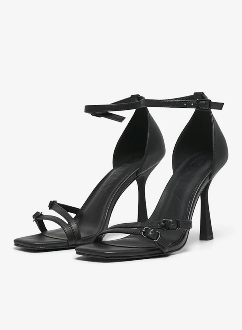 ONLY Onlaubrey-3 Pu Buckle Heeled Sandals