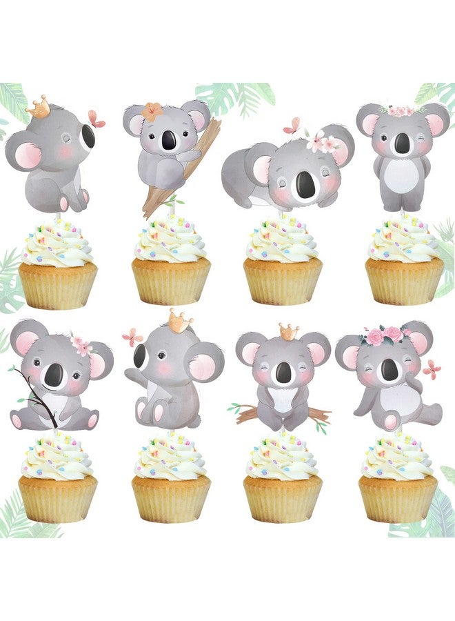 umoni 24Pcs koala Birthday Party Decorations koala Cupcake Cake Toppers for koala Theme Wild Animal Theme Birthday Party Supplies - Image 1