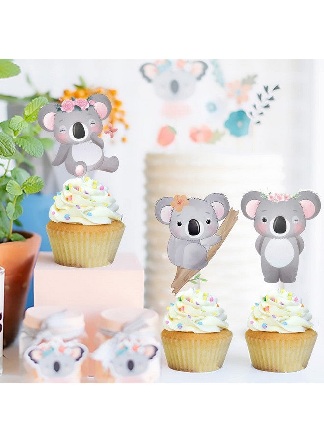 umoni 24Pcs koala Birthday Party Decorations koala Cupcake Cake Toppers for koala Theme Wild Animal Theme Birthday Party Supplies - Image 5