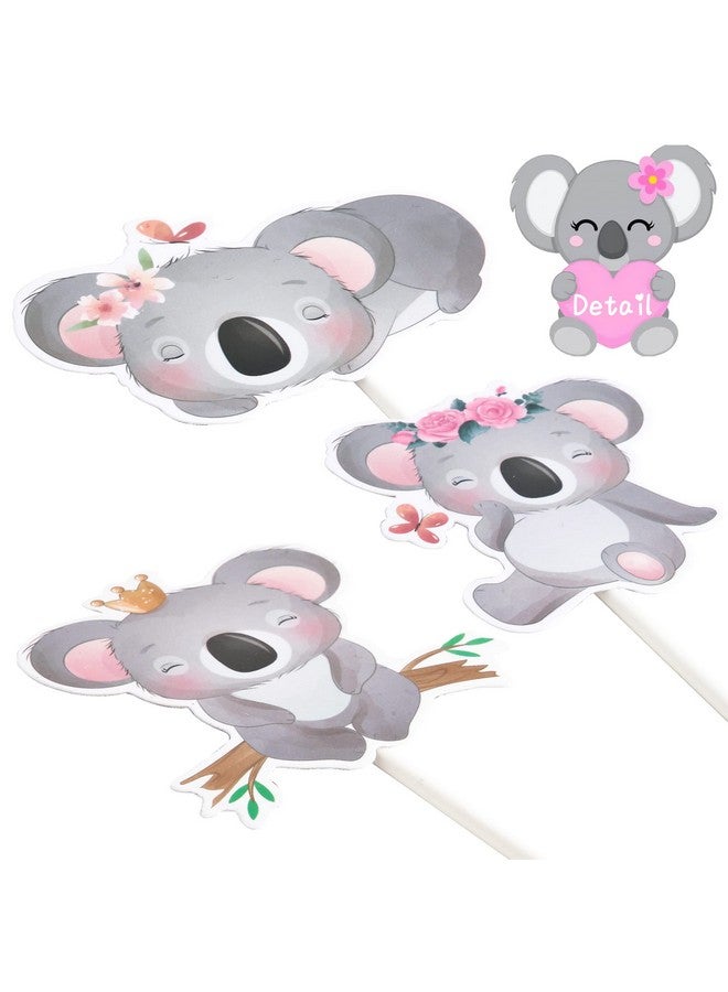 umoni 24Pcs koala Birthday Party Decorations koala Cupcake Cake Toppers for koala Theme Wild Animal Theme Birthday Party Supplies - Image 4