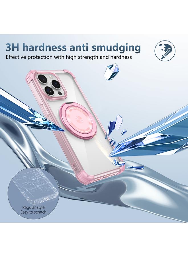 اس-توب جراب هاتف مغناطيسي MagSafe بنمط CD ذهبي لهاتف iPhone 13 Pro مع حامل دوار - Image 5