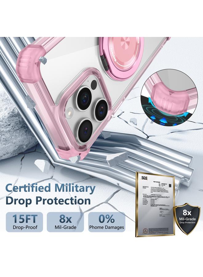 اس-توب جراب هاتف مغناطيسي MagSafe بنمط CD ذهبي لهاتف iPhone 13 Pro مع حامل دوار - Image 2