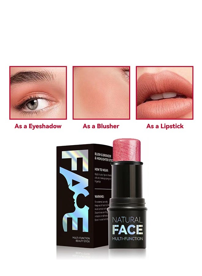 Julystar Face Multi Function Blush Beauty Wand,  Lightweight Blendable Blush Stick Makeup for Cheek Lip eye, Cruelty-free(#03 ROSE) - Image 3
