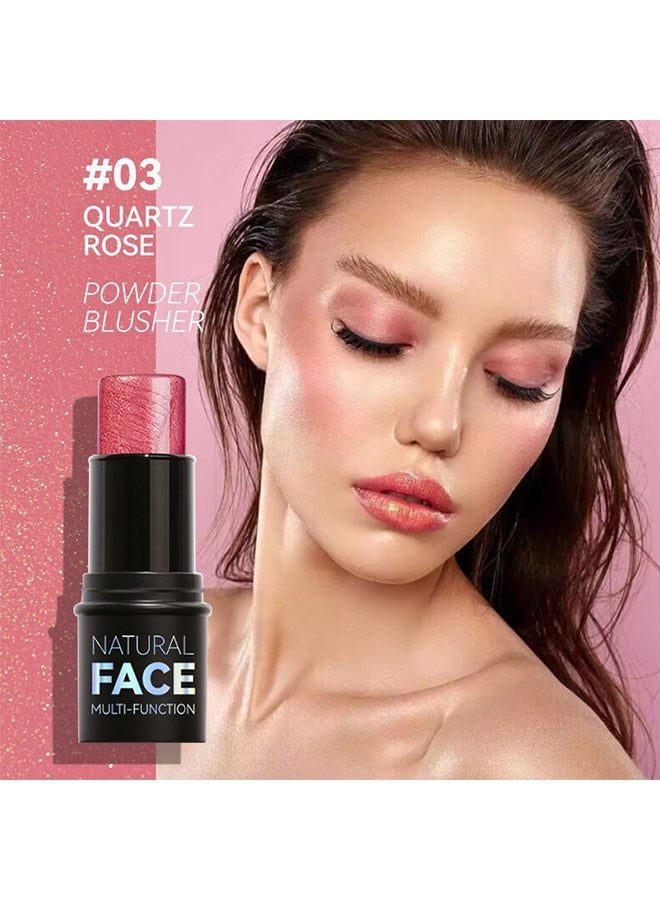 Julystar Face Multi Function Blush Beauty Wand,  Lightweight Blendable Blush Stick Makeup for Cheek Lip eye, Cruelty-free(#03 ROSE) - Image 2