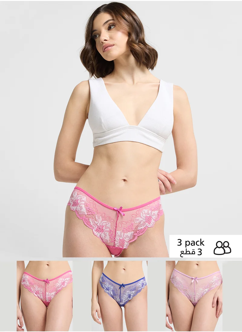 ايلا 3 Pack Lace Cheeky Brief