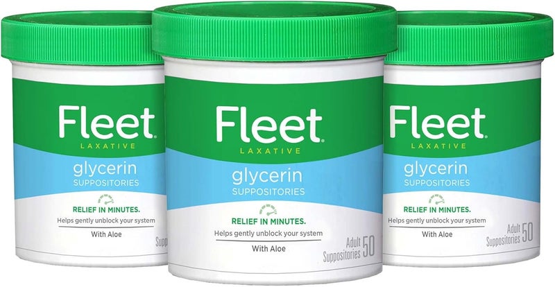 Fleet تحاميل جليسرين ملينة فليت للإمساك 50 عدداً 3 عبوات و1 عبوة من الألوة فيرا 50 عدداً - Image 2