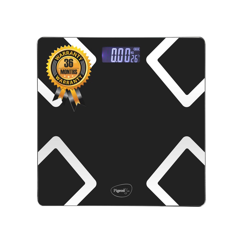 Pigeon Opal Weighing Machine for Body Weight Machine| Digital Bathroom Scale for Weight Measurement| Weighing Scale with LCD Display| 36 Months Warranty, Black, 180 Kg - Image 5
