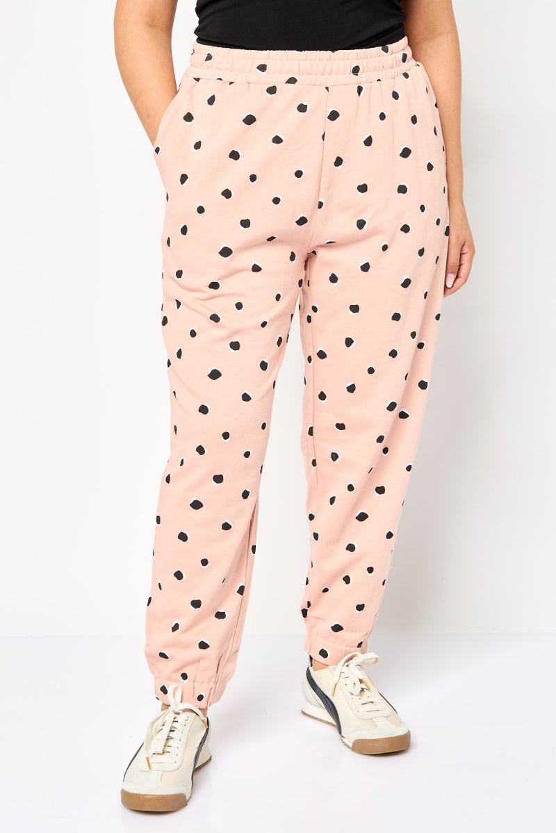 ONLY سروال جوجر بنقاط بولكا للنساء بتصميم عادي، متعدد الألوان - Image 1