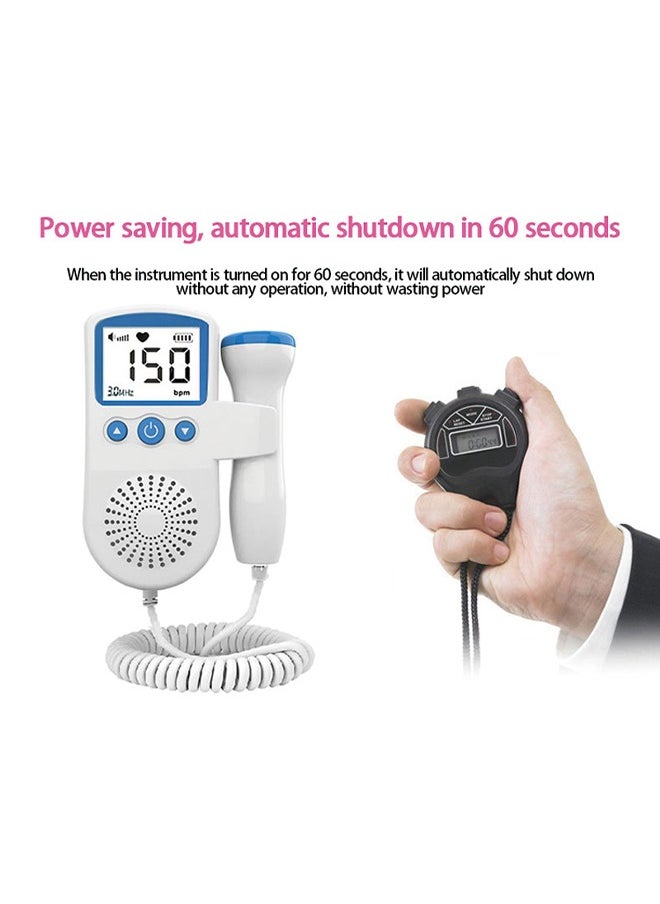 Generic - Fetal Heart Rate Detector, Portable Fetal Heart Rate Detector, Home Doppler Meter With LCD Display, For Monitoring Baby's Heartbeat At Home,blue - Image 1