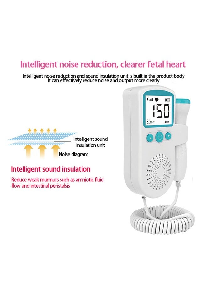 Generic - Fetal Heart Rate Detector, Portable Fetal Heart Rate Detector, Home Doppler Meter With LCD Display, For Monitoring Baby's Heartbeat At Home,blue - Image 1