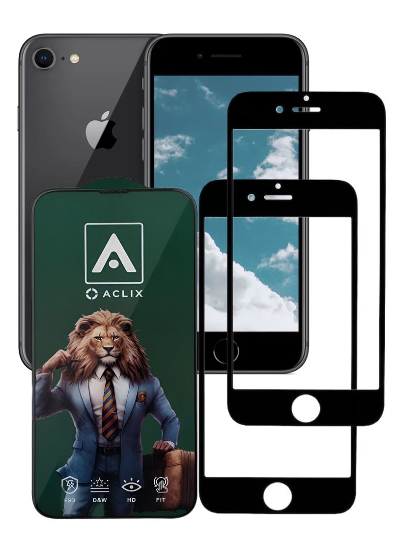 ACLIX 2 Pieces Antistatic ESD Dustproof Premium Quality High Definition Anti-Spy Privacy Tempered Glass Screen Protector Designed For  iPhone 8 - Image 1