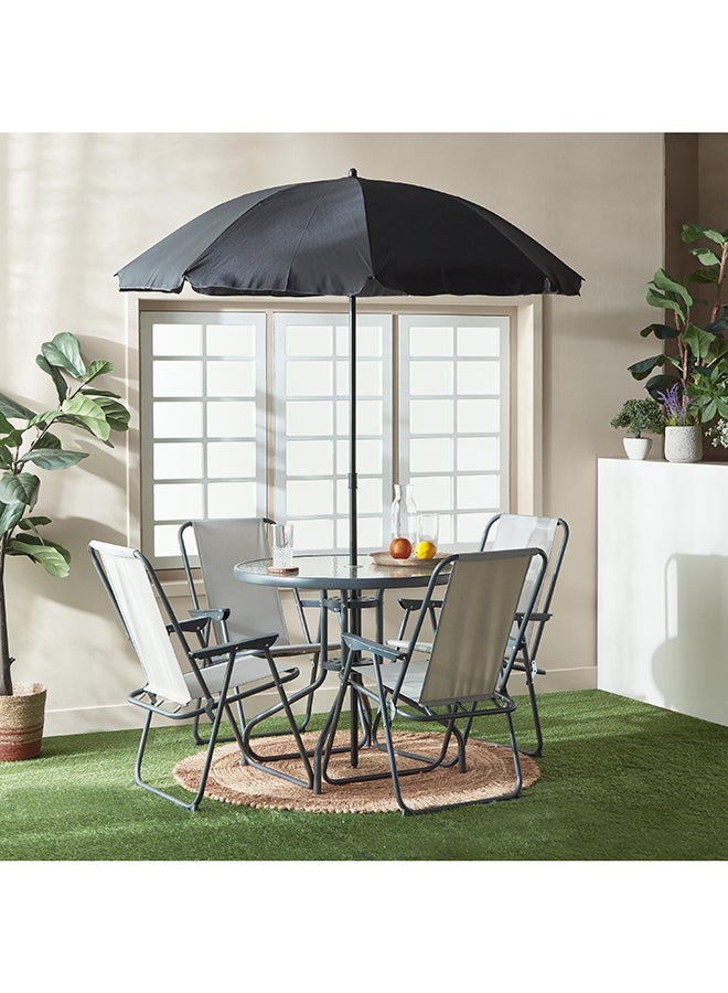Home Box Torino Outdoor 6-Piece 4-Chair and Table with Umbrella Set 80 x 70 x 80 cm - Image 1