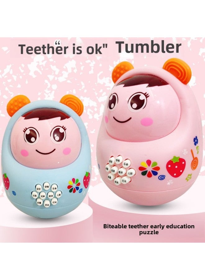 Tumbler Small Toy Toy Baby 6 To 12 Months Over 3 Educational Children Children 0-1 12 Years Old Early Education 8-Color:Male Treasure Tooth Gum Tumbler + Tooth Gum Bilingual Mobile Phone-Specifications:Battery Package - Image 3